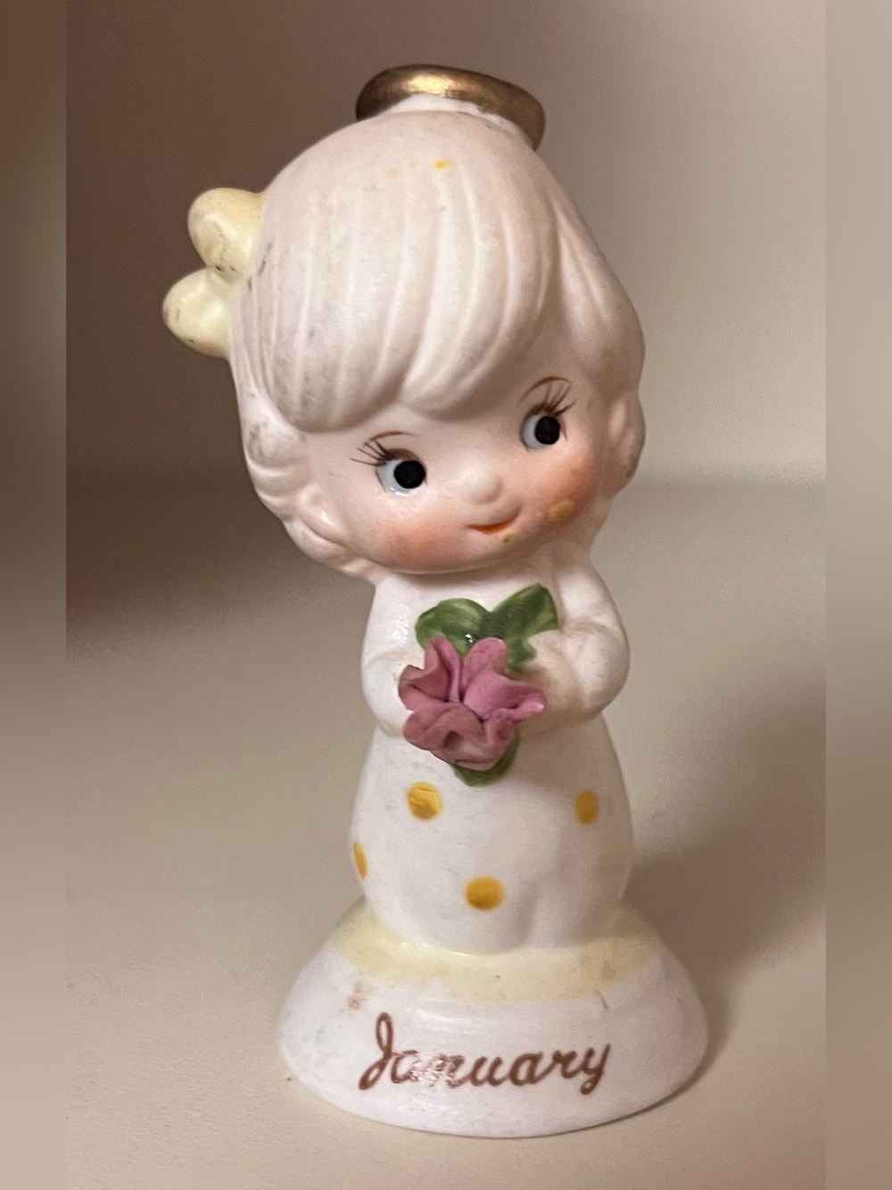 Geo Z Lefton #03225 3” January birthday month of year figurine Taiwan FOIL LABRL